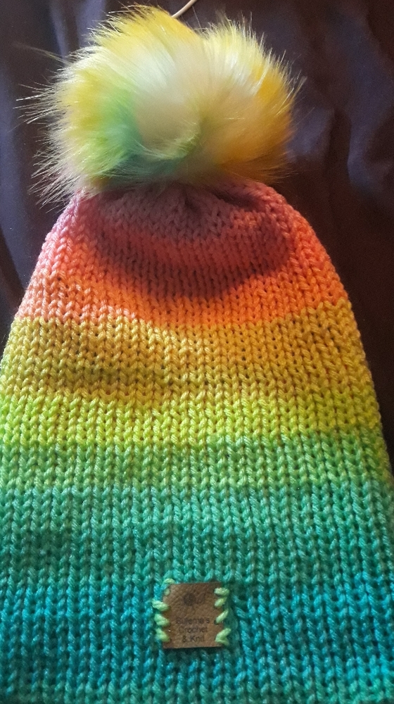 Knitted Rainbow beanie